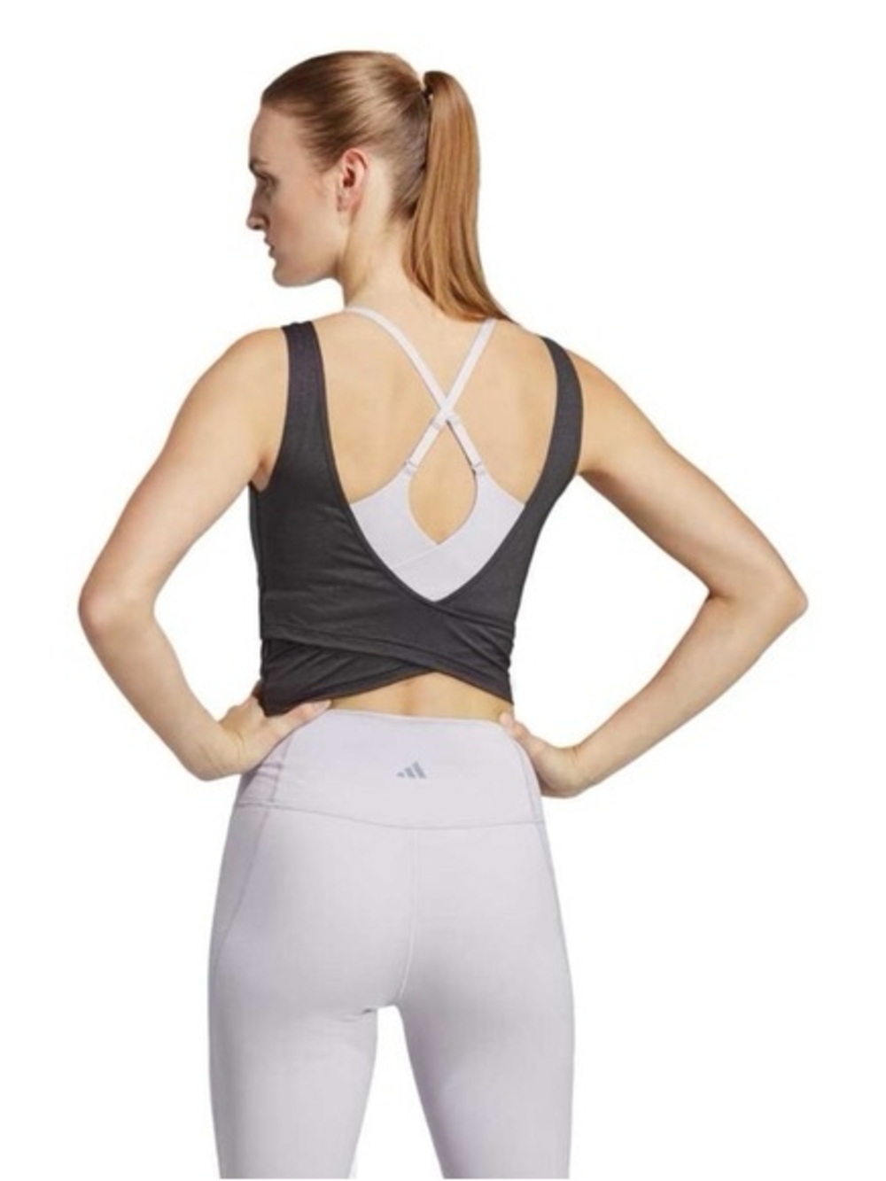 Adidas Print Clash Gray/Black Yoga Top